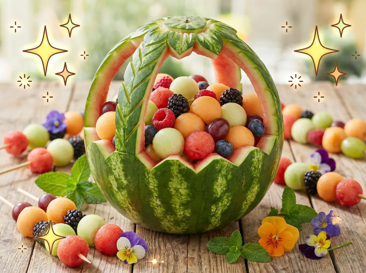 水果派 热门视频：西瓜雕花艺术创作